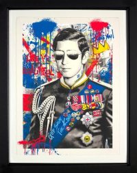 Long live the King by Mr Brainwash in a Black frame