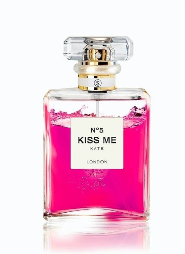 Kiss Me Kate by Axel Crieger. A Chanel No5 bottle filled with pink liquid