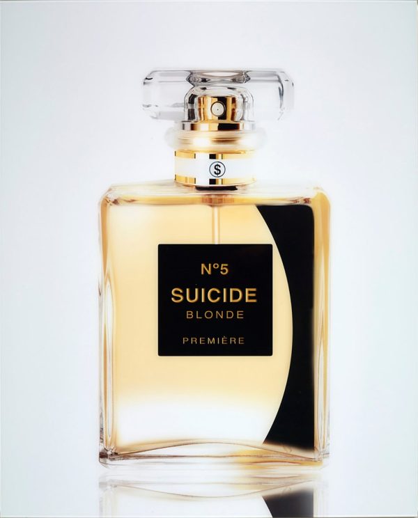 Suicide Blonde by Axel Crieger. A gold and black Chanel No5 Bottle
