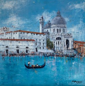 Just Relax by Mark Curryer. Painting of a view across the canals in Venice.