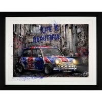 Dream big by Mr Brainwash in a black frame