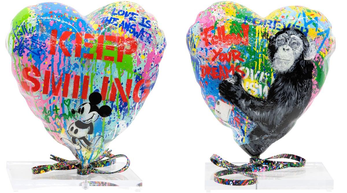 Balloon heart sculpture by Mr Brainwash