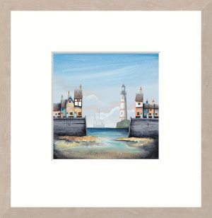 Whimisical seascape with harbour