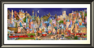 Keith Drury Great British Boulevard in a black gloss frame
