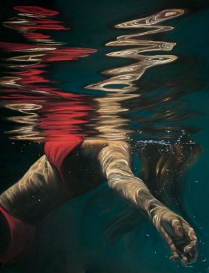 Michelle Lucking Bloody Mary, limited edition, underwater woman in red bikini