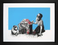 Mr Brainwash Spot's House Blue limited edition in black frame