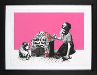 Mr Brainwash Spot's House Pink limited edition in black frame