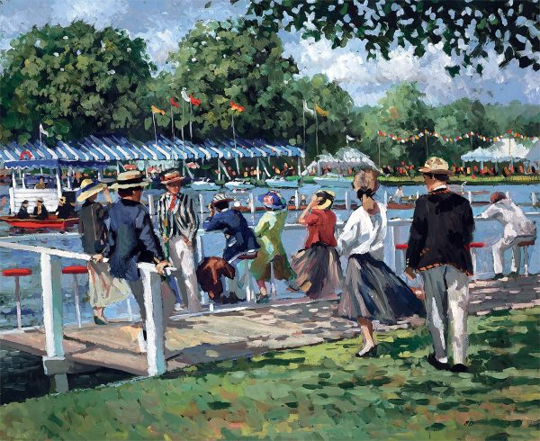 Sherree Valentine Daines Riverside Regatta limited edition. Social gathering by the river