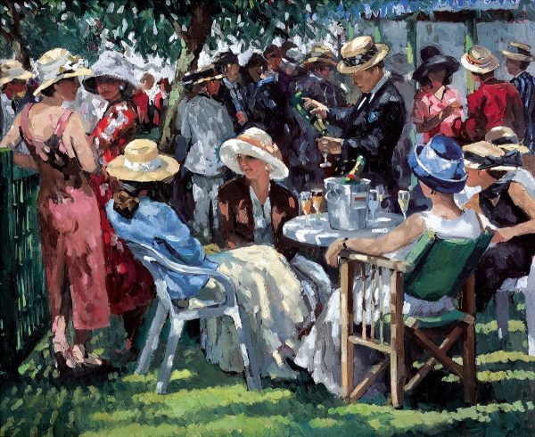 Sherree Valentine Daines An Elegant Gathering limited edition. Social gathering in summer
