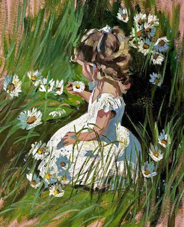 Sherree Valentine Daines Daisy Delight limited edition. Small girl in a Daisy meadow