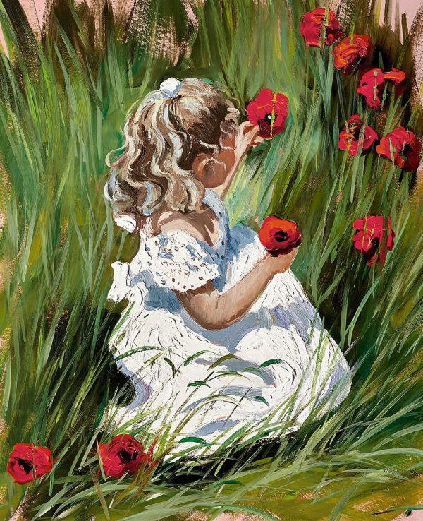 Sherree Valentine Daines Poppy Daydream limited edition. Small girl in a poppy field