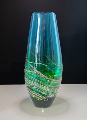 Richard Glass Cane Vase
