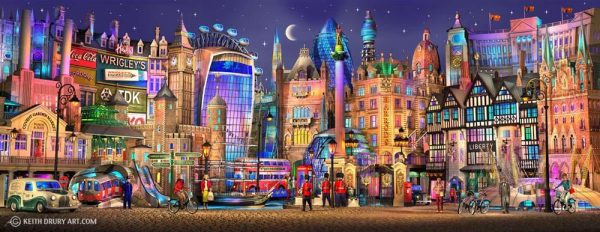 Keith Drury London Way print. London cityscape