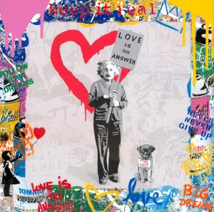 Mr Brainwash Einstein original on black frame 9008324