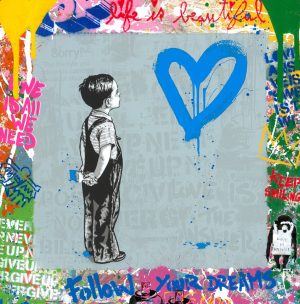 Mr Brainwash With All My Love original on black frame 9164836
