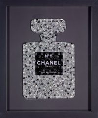 Emma Gibbons original Addiction No 5 Chanel in black box frame