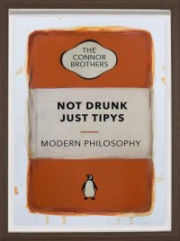 Not Drunk Just Tipys by The Connor Brothers. Limited edition print in brown wood frame