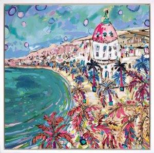 Limited edition hand embellished print of Negresco in Nice