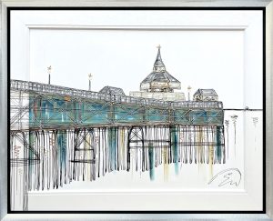 Edward Waite Views of Clevedon Stripped Back original in silver frame