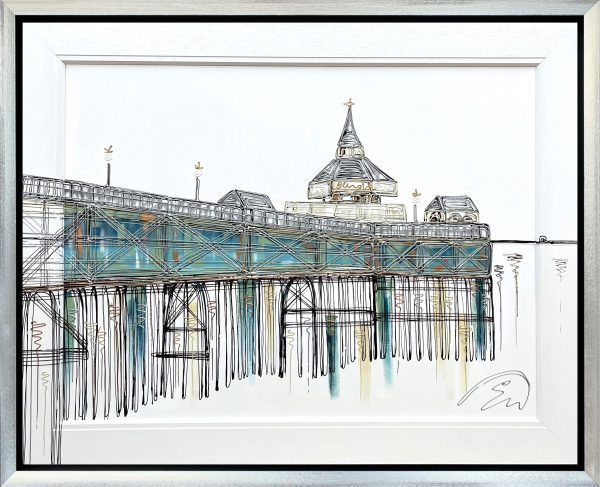 Edward Waite Views of Clevedon Stripped Back original in silver frame