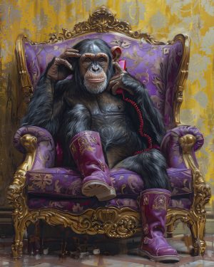 Booty Call by Boid - Monkey in purple cowboy boots