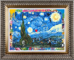 Mr Brainwash original -Starry Nights Hollywood homage to Van Gogh