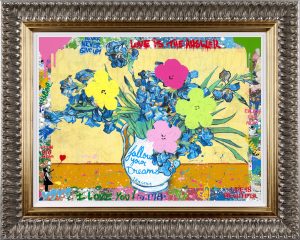 Mr Brainwash Original Irises framed