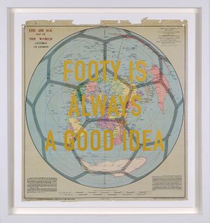 The Real Hackney Dave - world globe with gold shimmering letters