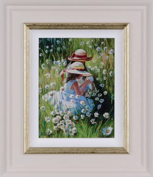 Two girls in a daisy meadow. Sherree Valentine Daines Shared Secrets