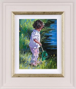 Young girl with a fishing net next to a river. Sherree Valentine Daines Small Wonders