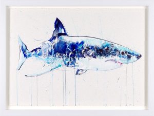 Dave White Great White Shark with diamond dust