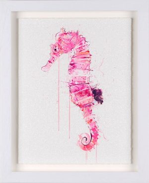 Seahorse looking left. Finished with diamond dust