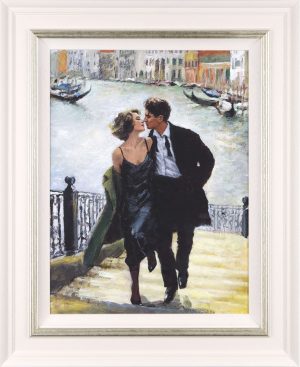 Fabian Perez Venetian Romance LPEZ491 couple on bridge in Venice