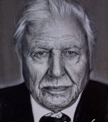 Pete Humphreys original painting of Sir David Attenborough